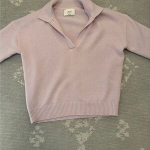 Aritzia Wilfred Lilac V-Neck Wool Sweater